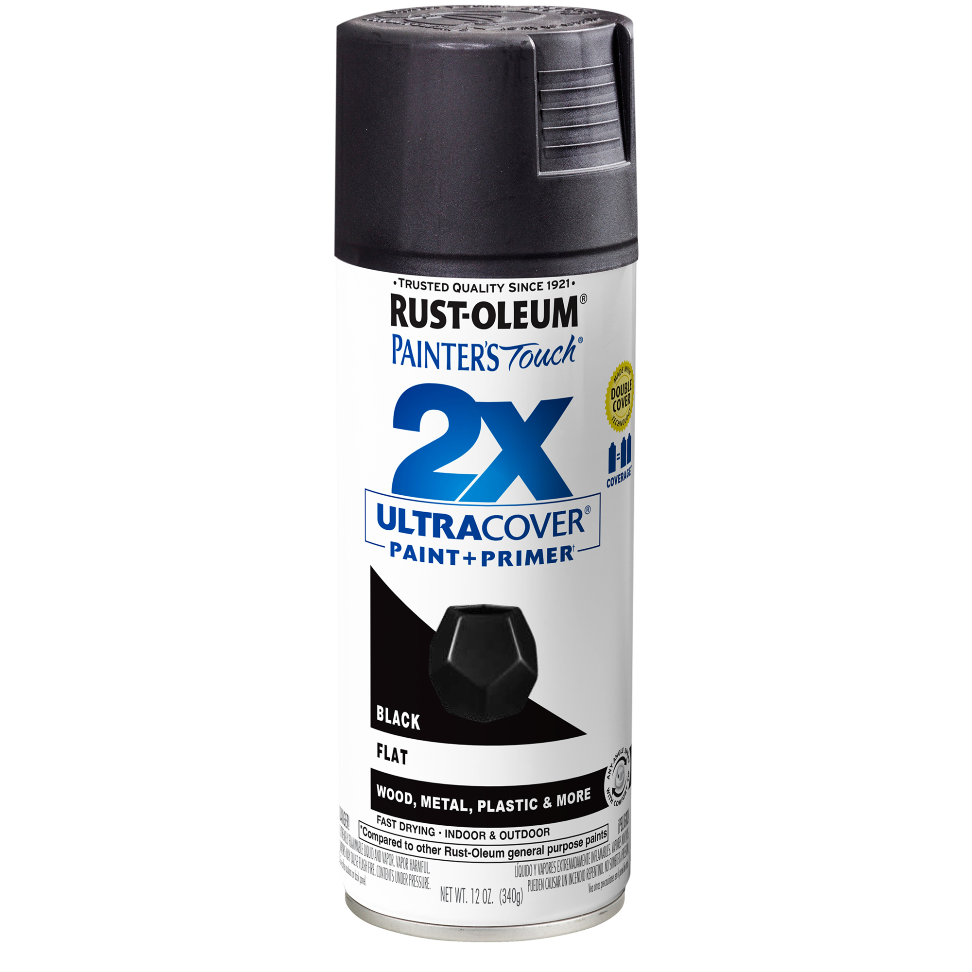 Rust-Oleum Painter's Touch 2X Spray Paint - Flat Black, 12 Oz., 6 Pk, Model# 334020DS